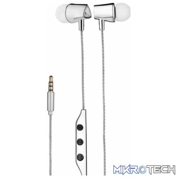 Metal Stereo Earphones with Mic  EB360 White